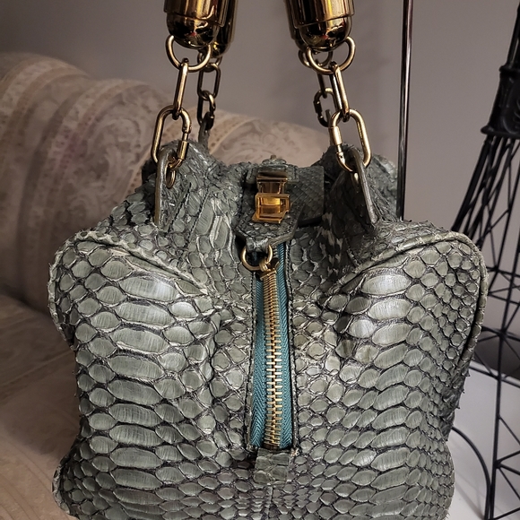 Authentic Rare Chloe Python square bag - Picture 4 of 14